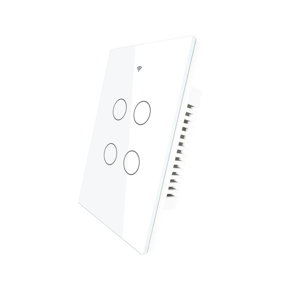 Apagador Inteligente Wifi Color Blanco de 4 Botones